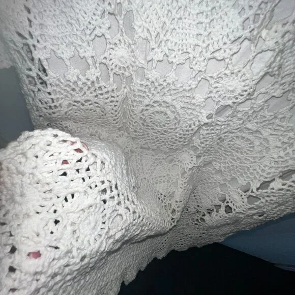 Boston Proper Beautiful White Crochet Dress with inner lining Size L - Picture 3 of 7